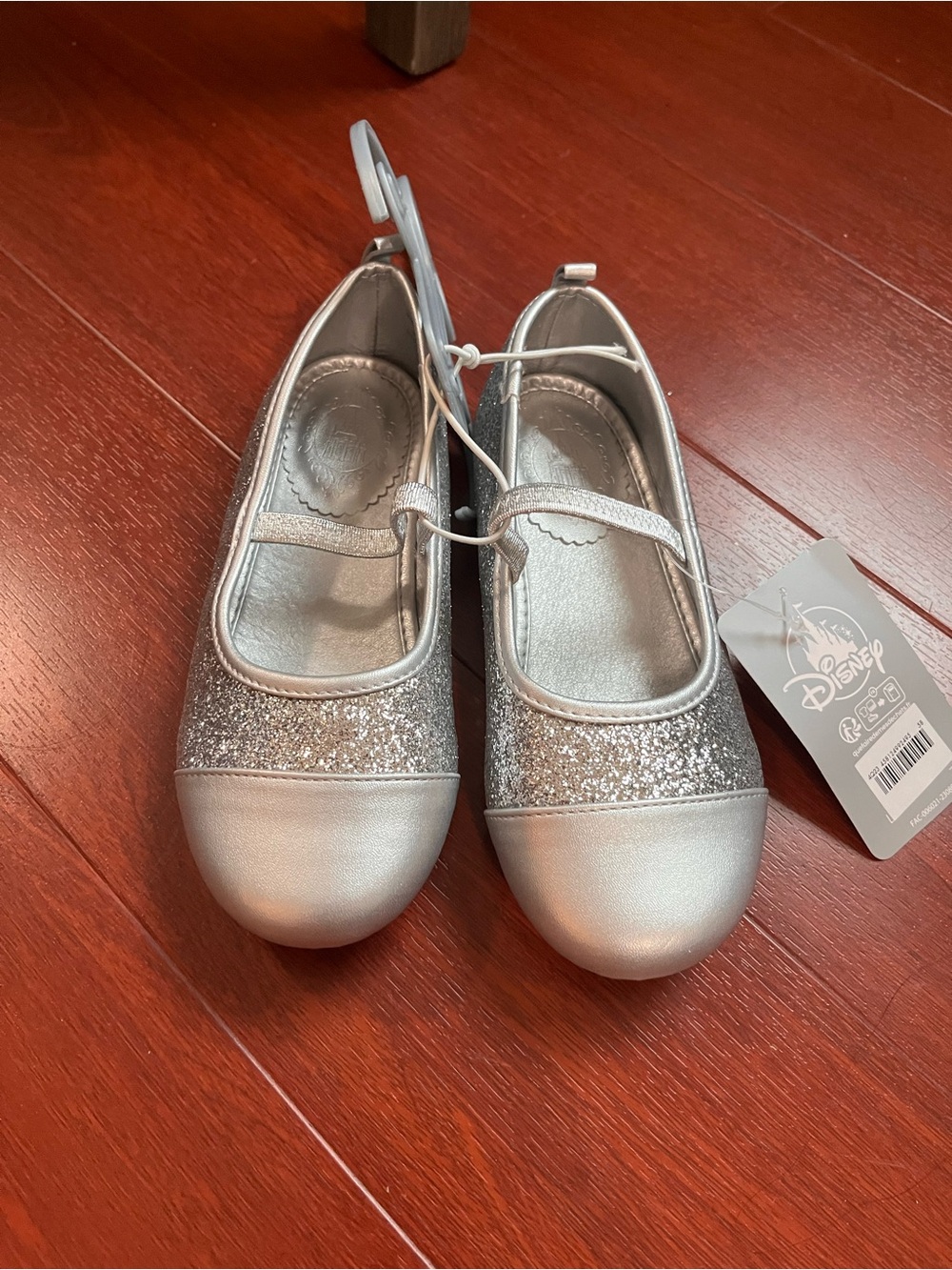 Disney Silver Glitter Mary Jane Ballet Flats for Kids
